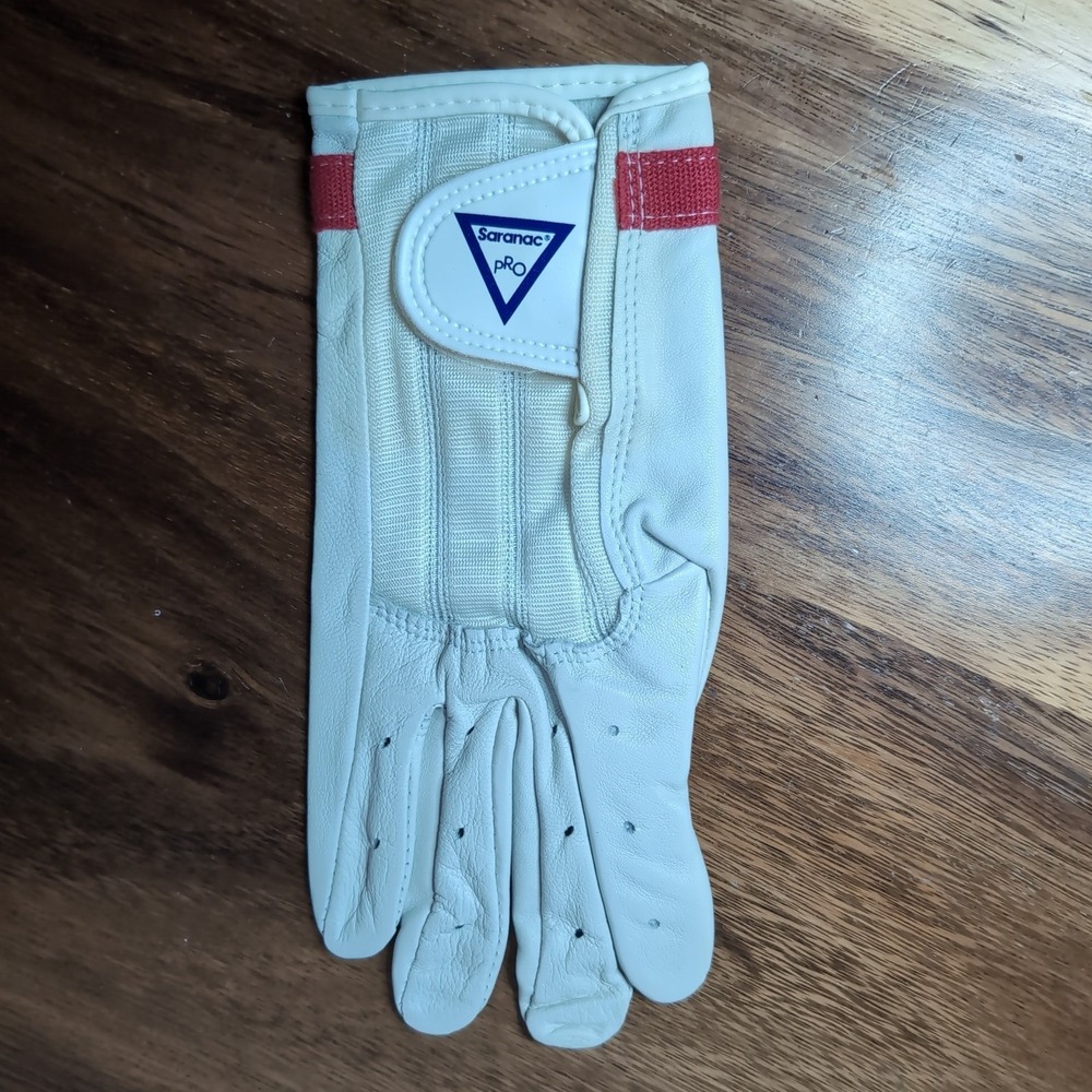 Saranac Pro AC70 White Leather All Court Tennis Racquetball Glove RH Mens Large